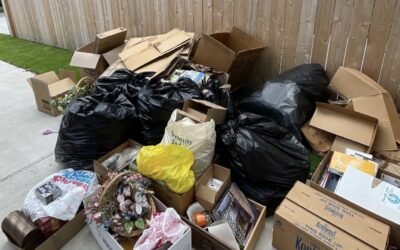 Decluttering Donations in Driveway