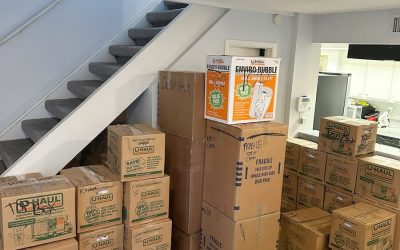 Packed Boxes Stacked Ready for Moving