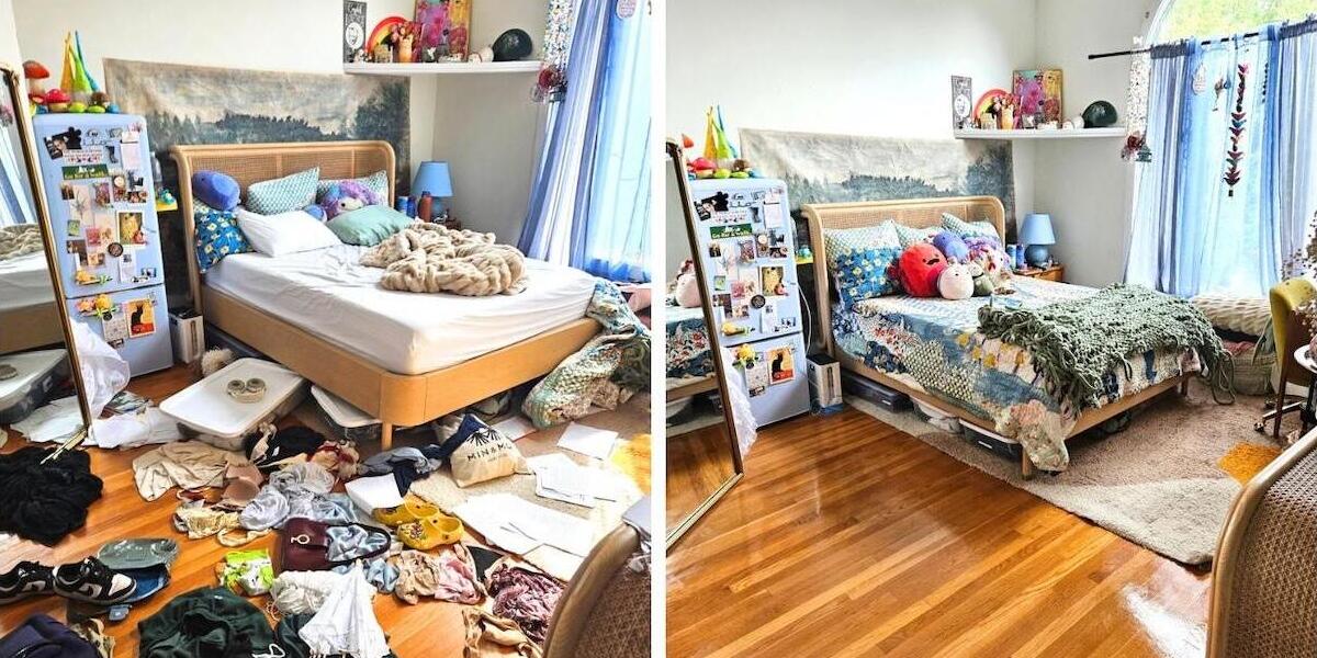 Bedroom Transformation - before and after home organizing in New Orleans