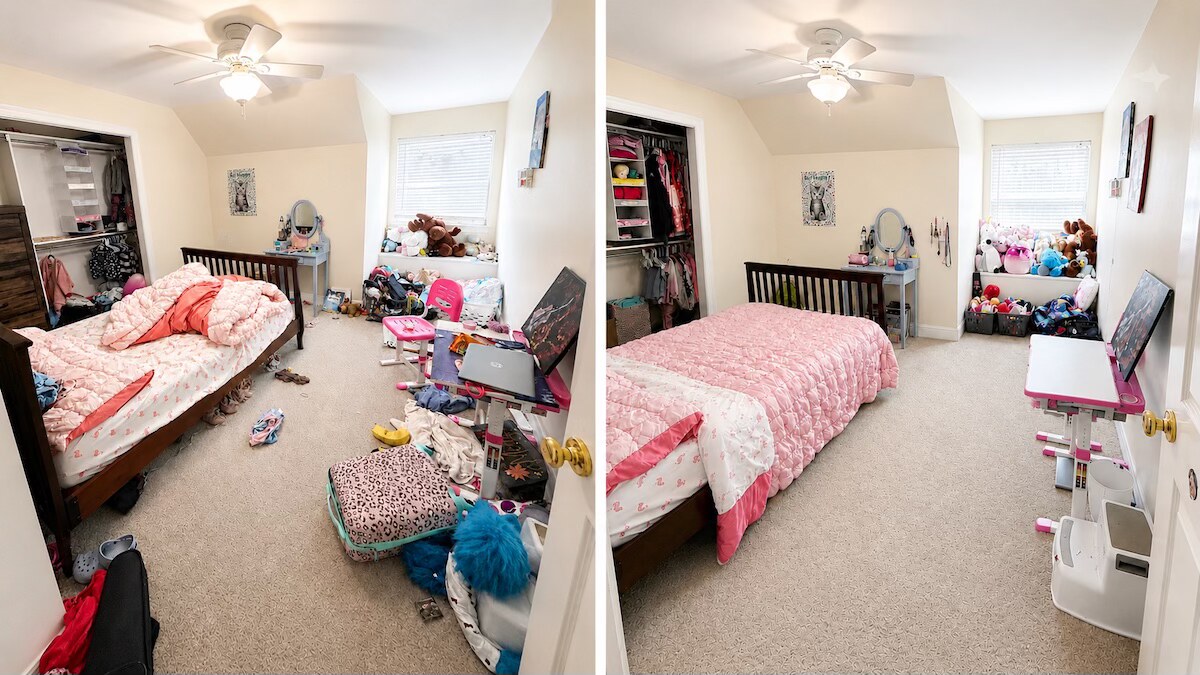 Children's bedroom organized and decluttered by Nola Organizers