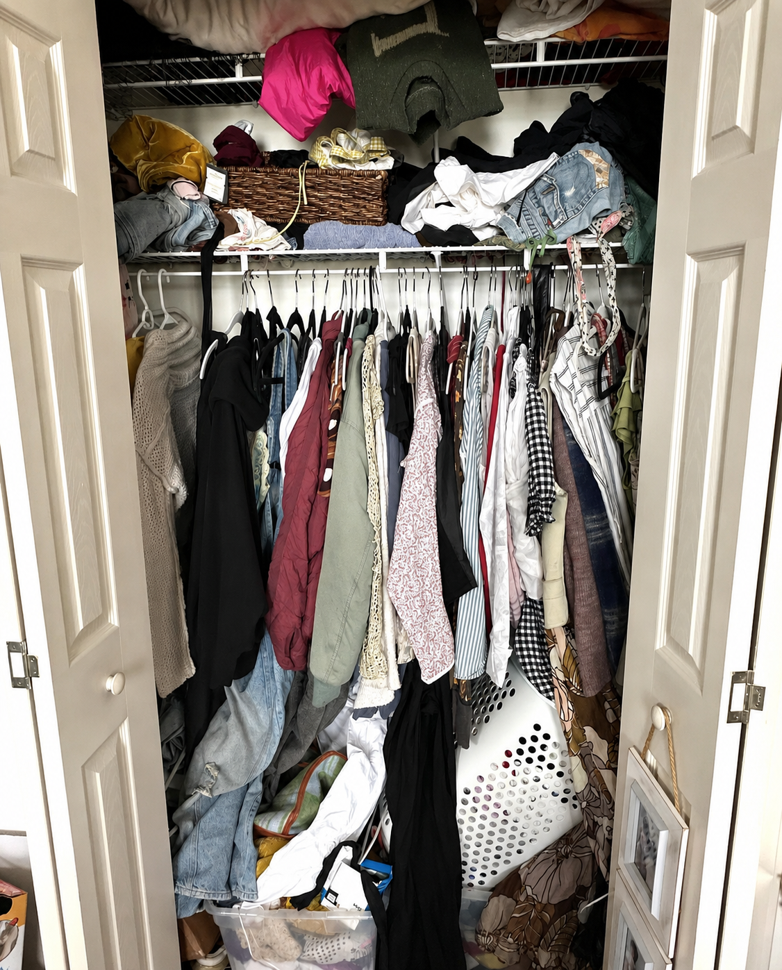 Closet in Metairie before Nola Organizers sorted and organized the space