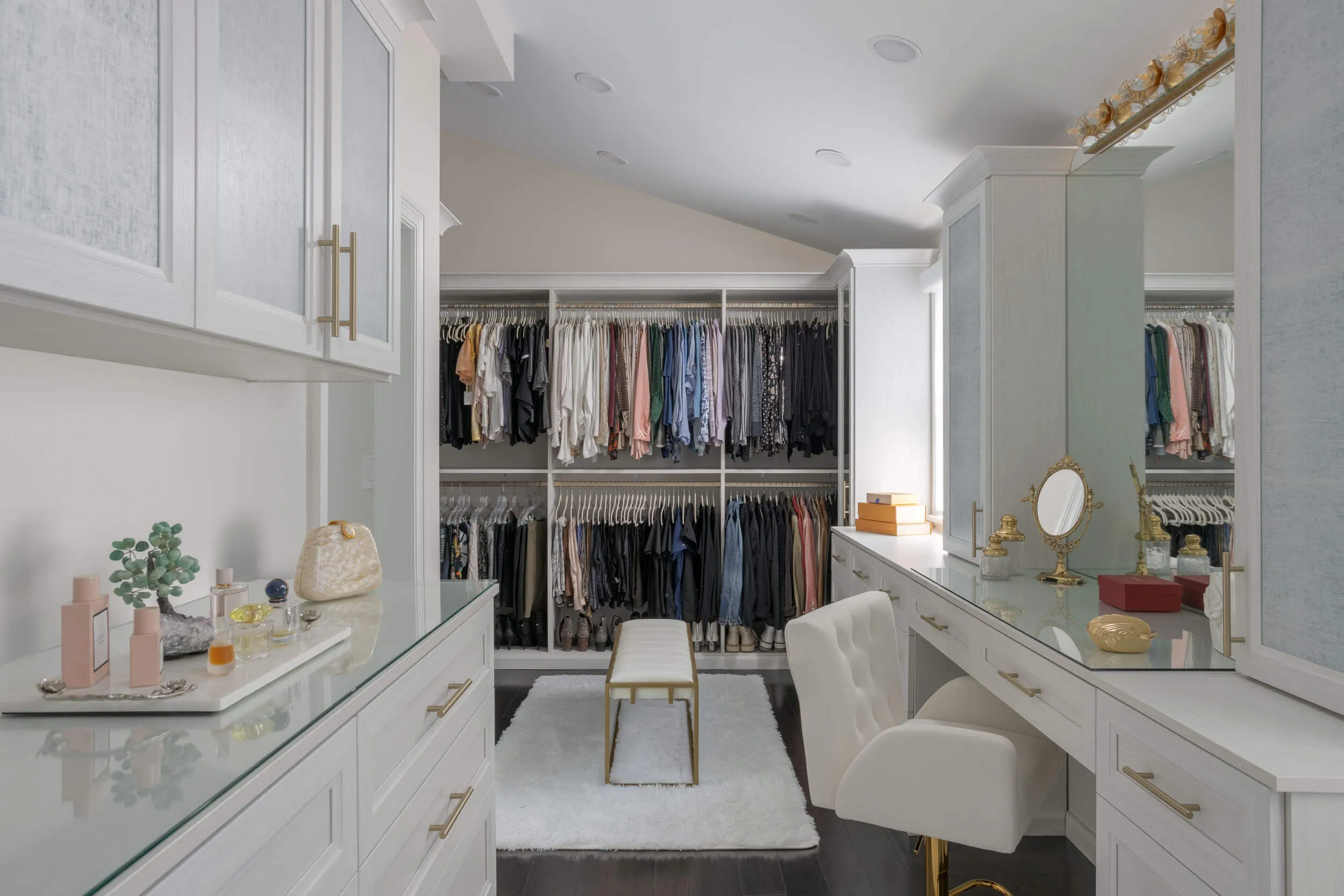 Organized walk-in closet in Metairie, LA by Nola Organizers