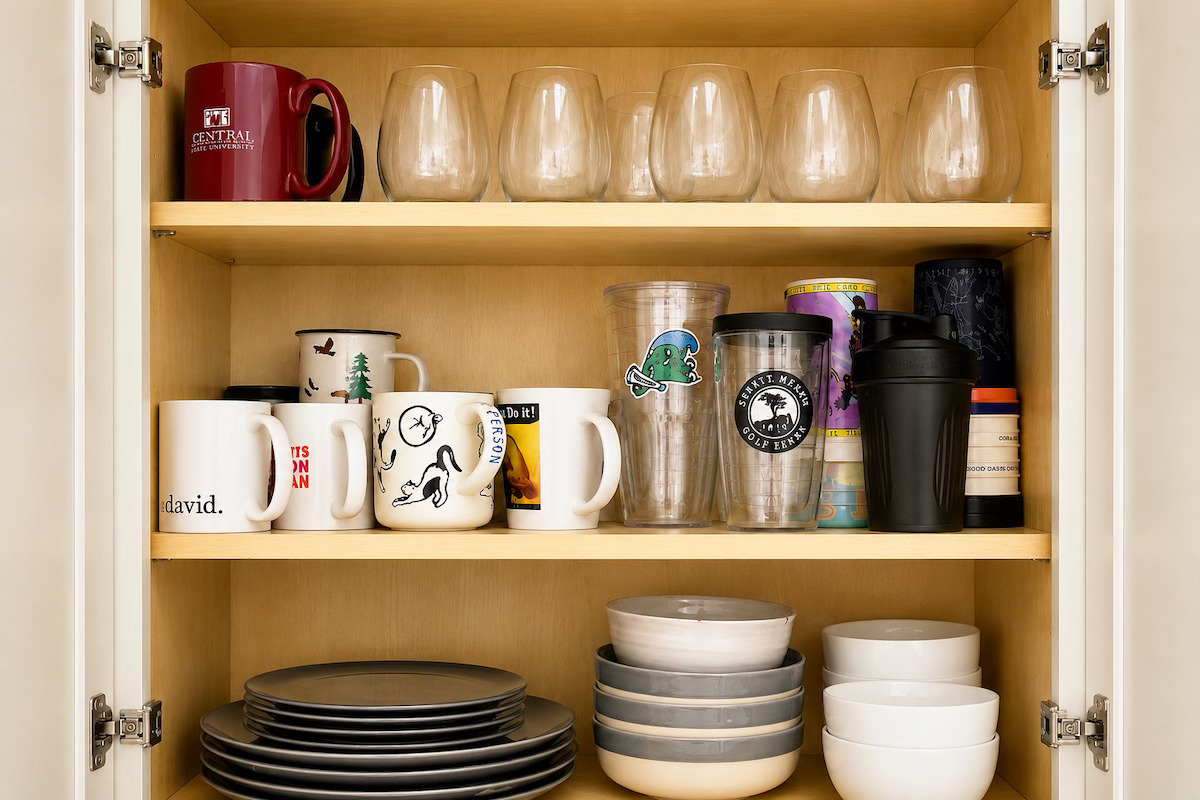 Dishes and Glassware Reset - kitchen organizing in New Orleans by Nola Organizers