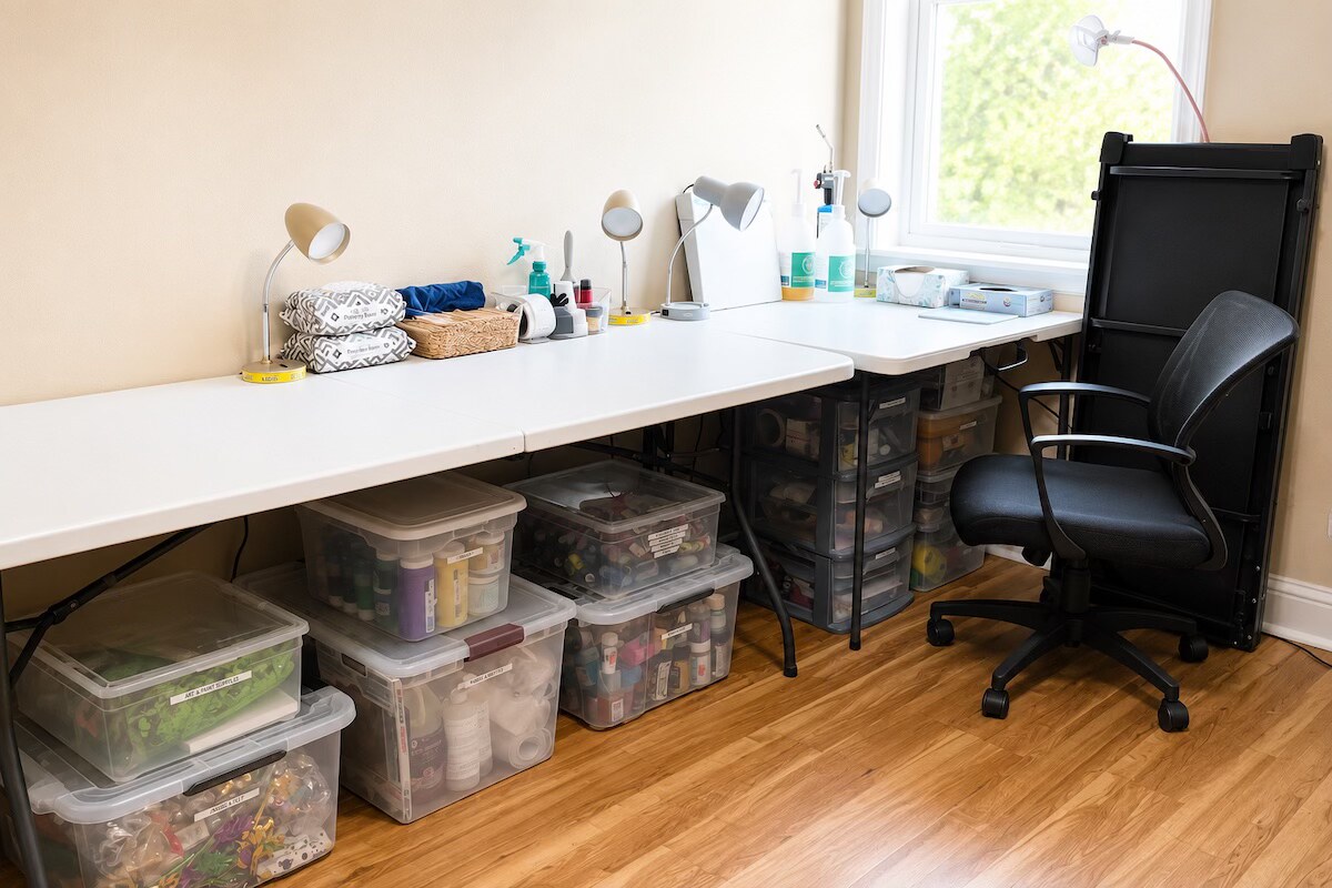 Home Office Workspace Setup - home office organizing in New Orleans by Nola Organizers