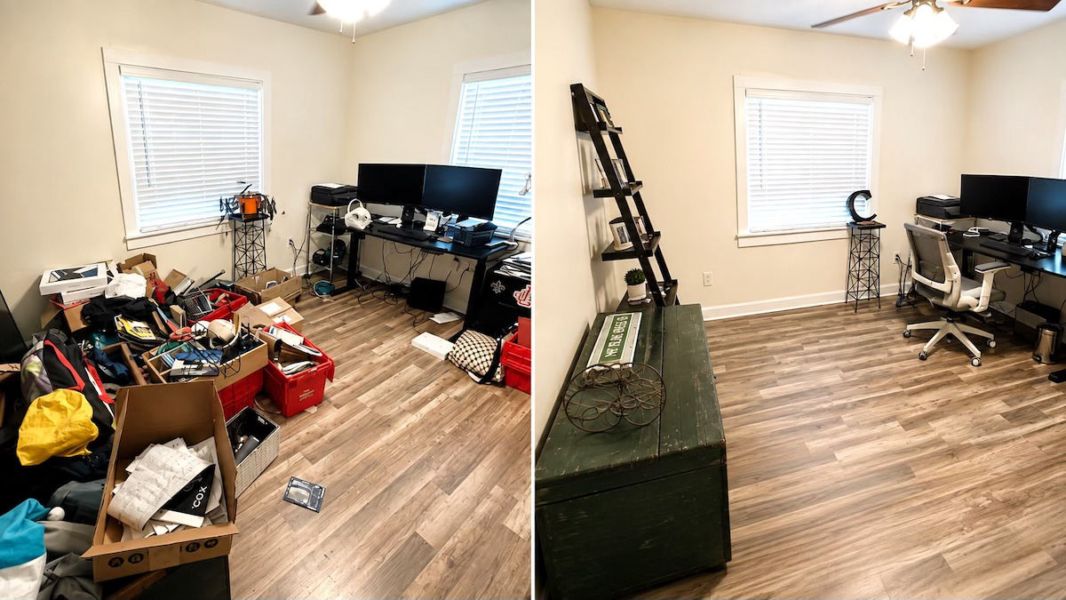 Home Office Decluttering & Organizing - before and after home organizing in New Orleans