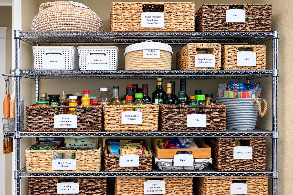 Pantry Bin and Label System - pantry organizing in New Orleans by Nola Organizers