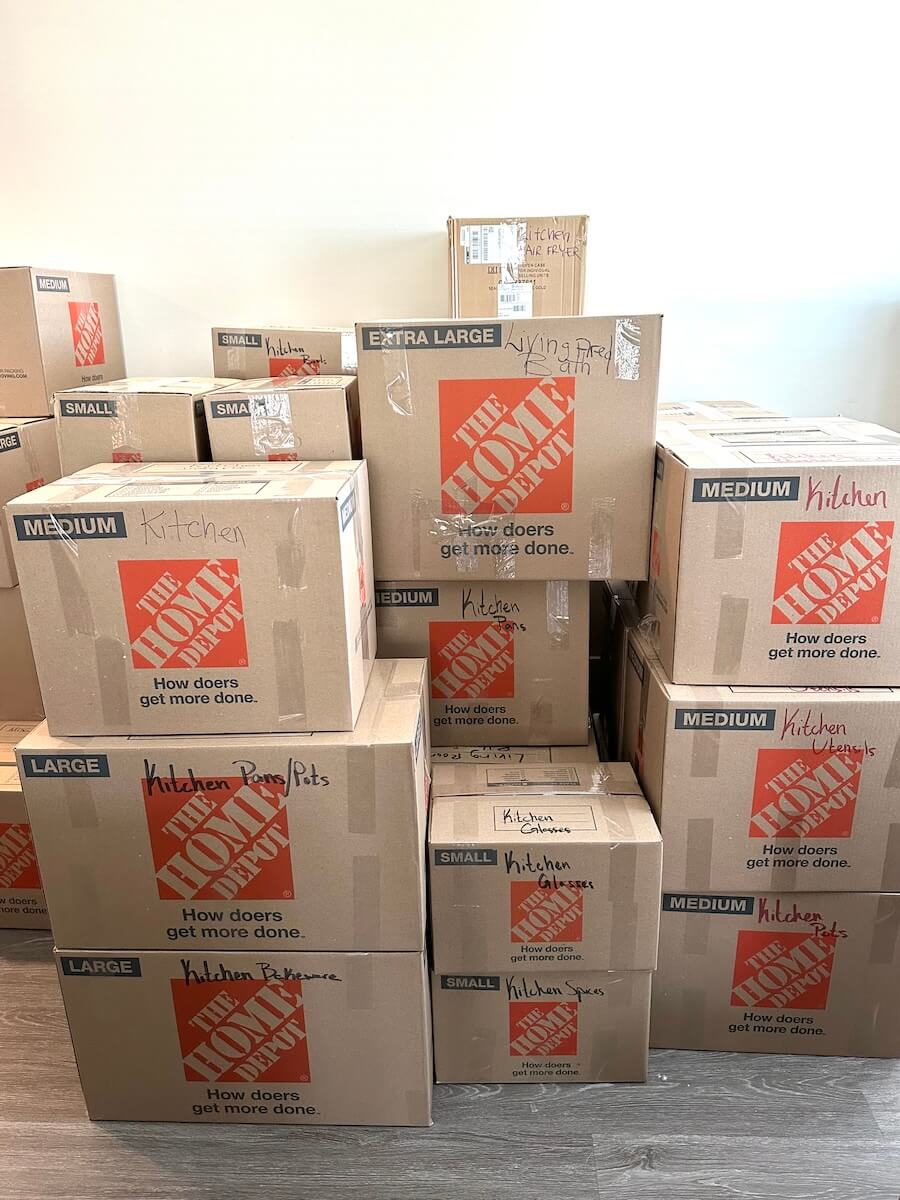 Packing Boxes Prepped For A Move