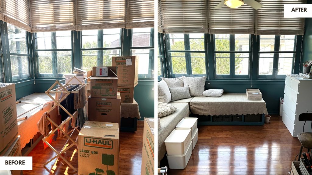 Unpacking and Organizing a College Bedroom